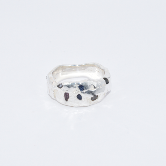 Sapphire Shield Ring